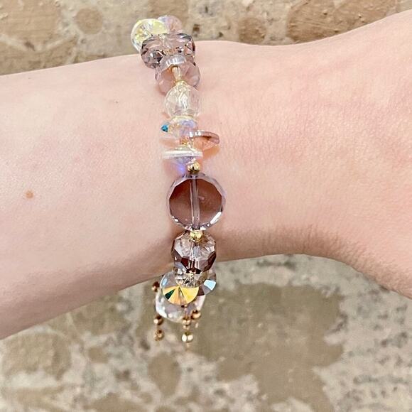 Purple Heart Swarovski Beaded Bracelet - Picture 10 of 10